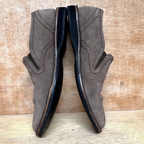 John Varvatos Brown Suede Leather Loafers Slip On Shoes 7631 Men Size 9 M - Picture 6 of 10
